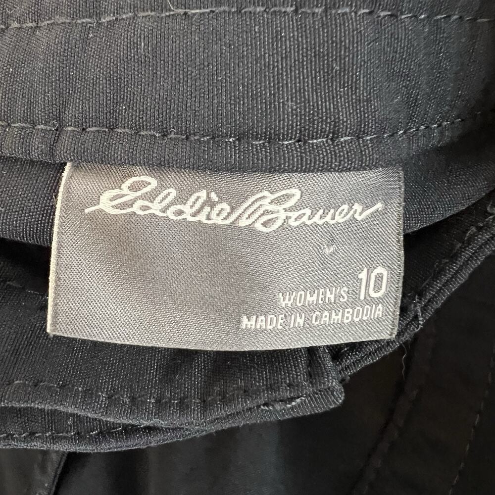 Eddie‎ Bauer Hiking Pants Women's 10 Black Cropped Athletic Outdoor Pockets - Picture 3 of 13